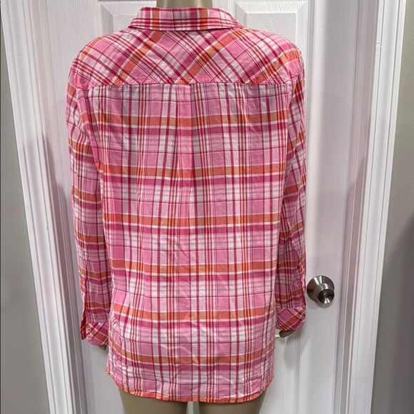 TALBOTS BUTTON-UP PLAID SHIRT. - Picture 7 of 10